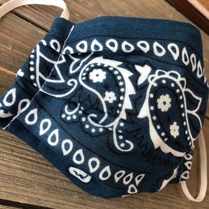 Homemade Cloth Face Mask Bandana Series Dark Blue